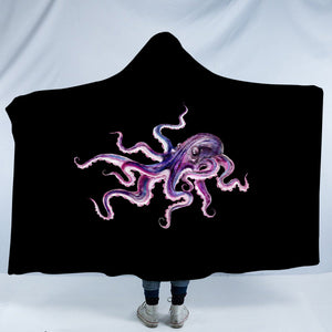 Dark Purple Octopus SWLM4662 Hooded Blanket