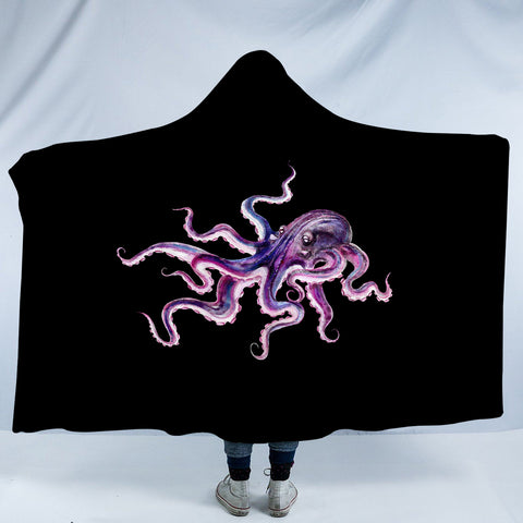 Image of Dark Purple Octopus SWLM4662 Hooded Blanket