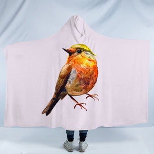 Warm Watercolor Sunbird SWLM4728 Hooded Blanket