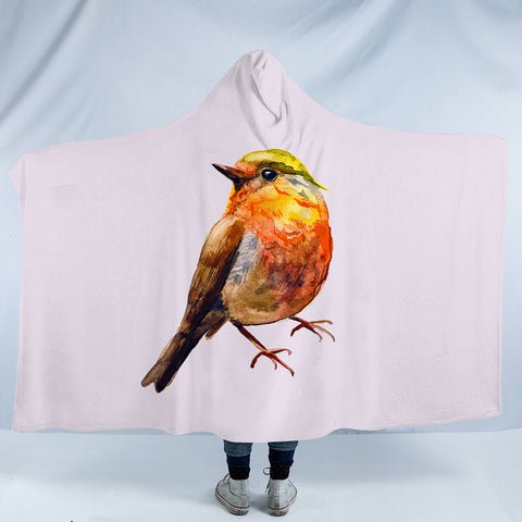 Image of Warm Watercolor Sunbird SWLM4728 Hooded Blanket