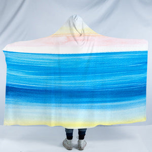 Watercolor Gradient White Blue SWLM4741 Hooded Blanket