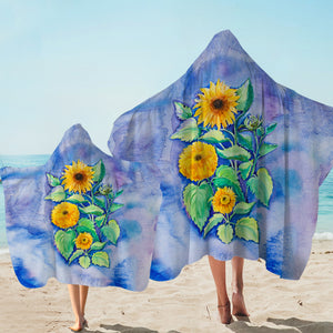 Chrysanthemum Blue Cloud Theme SWLS5147 Hooded Towel