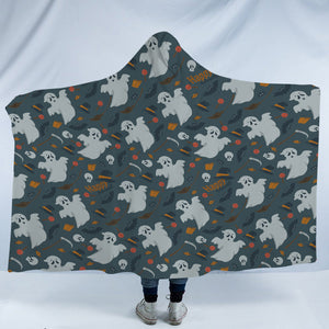 Cute Ghost Halloween Theme SWLM5150 Hooded Blanket