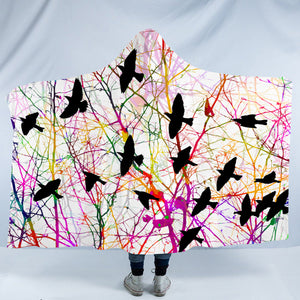 Colorful Bird Net SWLM5153 Hooded Blanket
