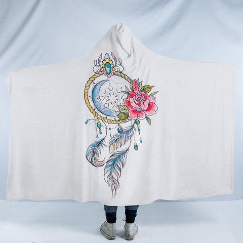 Image of Swinging Dreamcatcher White Theme SWLM5156 Hooded Blanket
