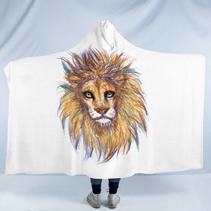 Lion Waxen Color Draw SWLM5158 Hooded Blanket