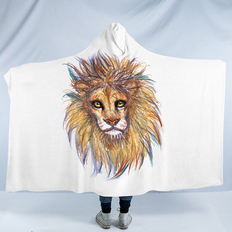 Image of Lion Waxen Color Draw SWLM5158 Hooded Blanket
