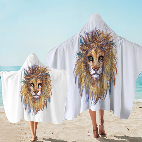 Image of Lion Waxen Color Draw SWLS5158 Hooded Towel