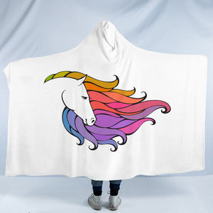 Colorful Unicorn Hair White Theme SWLM5184 Hooded Blanket