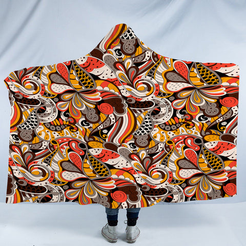 Image of Warm Color Tone Art Shape SWLM5187 Hooded Blanket