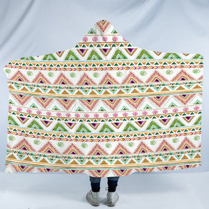 Shade of Pink & Green Aztec SWLM5189 Hooded Blanket