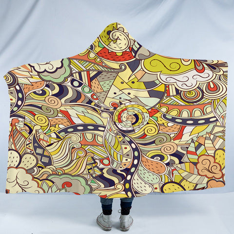 Image of Shade of Yellow Mandala Art Shape SWLM5194 Hooded Blanket