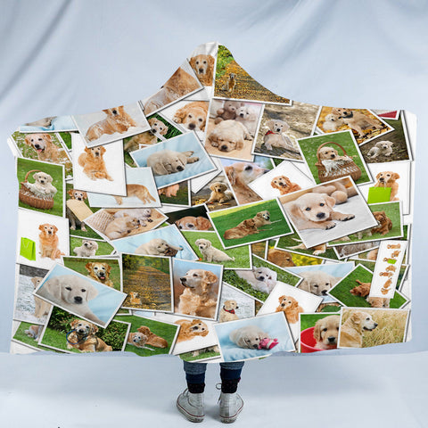 Image of Golden Retriever Pictures SWLM5237 Hooded Blanket