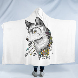 Dreamcatcher Wolf White Theme SWLM5240 Hooded Blanket
