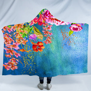 Colorful Watercolor Flower Garden SWLM5242 Hooded Blanket