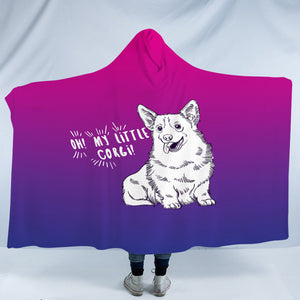 Little Corgi Purple Theme SWLM5251 Hooded Blanket