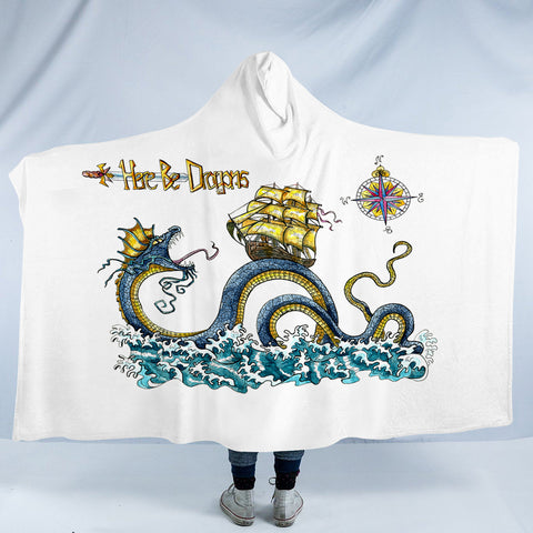 Image of Here Be Dragons SWLM5262 Hooded Blanket