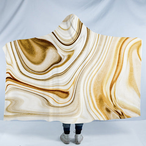 Image of Golden Brown Old Paint Splatter SWLM5342 Hooded Blanket