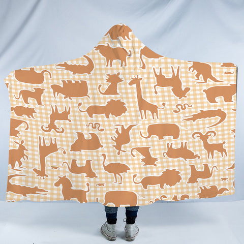 Image of Animel Orange Shadow Stripes SWLM5346 Hooded Blanket
