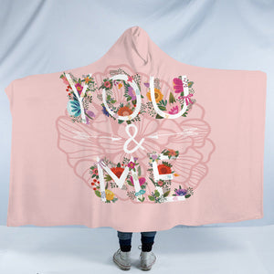 Floral You And Me Pink Theme SWLM5446 Hooded Blanket