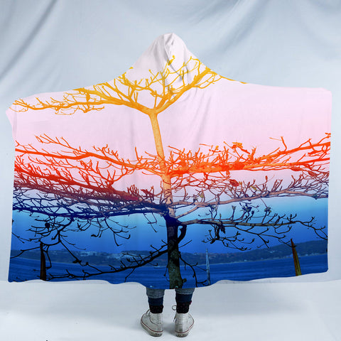 Image of Beautiful Color Big Tree SWLM5454 Hooded Blanket