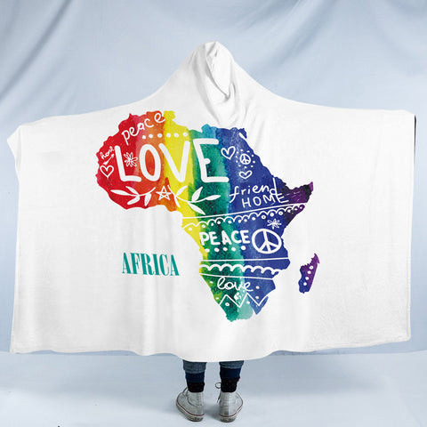 Image of Piece And Love LGBT Africa SWLM5478 Hooded Blanket