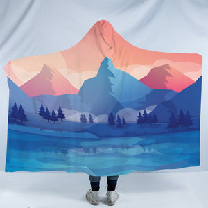 Pastel Colorful Landscape Illustration SWLM5481 Hooded Blanket