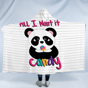 Lovely Panda All I Want Is Candy SWLM5487 Hooded Blanket