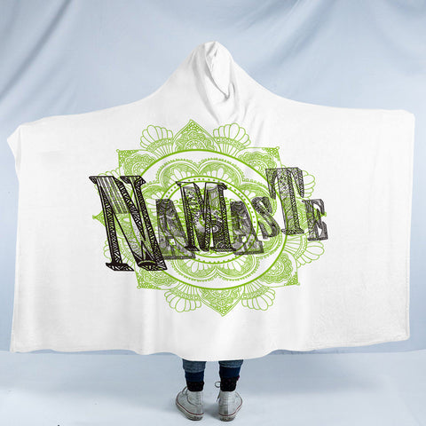 Image of Namaste Volt Mandala White Theme SWLM5494 Hooded Blanket