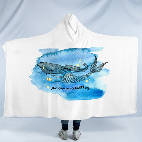 Image of Mermaid The Ocean Is Calling SWLM5505 Hooded Blanket