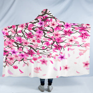 Sakura Flower White Theme SWLM5604 Hooded Blanket