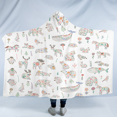 Image of Collection Of Pastel Mandala Animals SWLM5609 Hooded Blanket