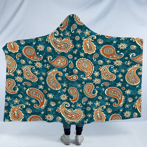 Vintage Brown & Green Bandana Pattern SWLM5617 Hooded Blanket
