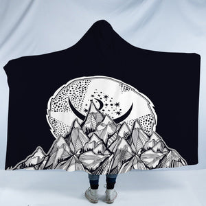 B&W Sunset Forest & Mountain SWLM5618 Hooded Blanket