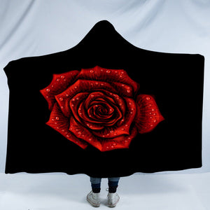Dark Rose Black Theme SWLM5619 Hooded Blanket