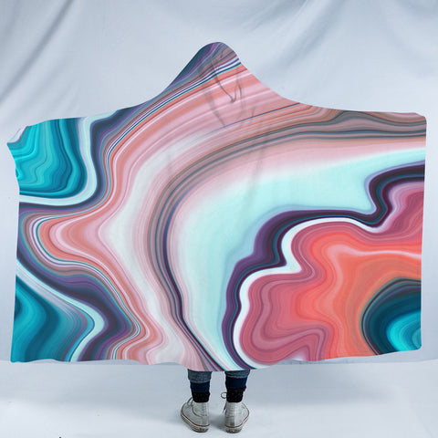 Image of Purple Color Waves SWLM5622 Hooded Blanket