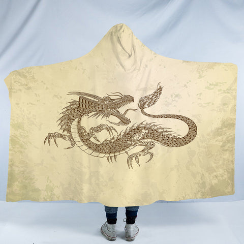 Image of Asian Dragon Earth Tone SWLM5623 Hooded Blanket