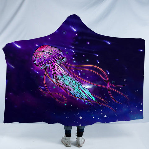 Image of Galaxy Jellyfish SWLM5625 Hooded Blanket