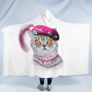 Female Artist Cat SWLM5627 Hooded Blanket