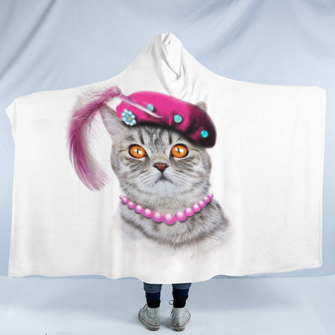 Image of Female Artist Cat SWLM5627 Hooded Blanket