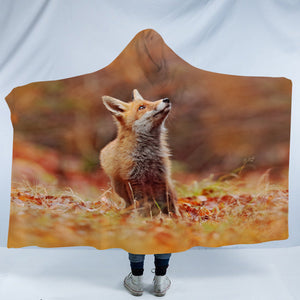Real Little Fox In The Forest SWLM6107 Hooded Blanket