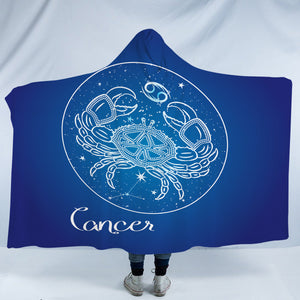 Cancer Sign Blue Theme SWLM6109 Hooded Blanket
