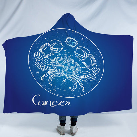 Image of Cancer Sign Blue Theme SWLM6109 Hooded Blanket