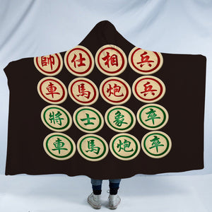 Chiness Check Xiangqi Black Theme SWLM6116 Hooded Blanket