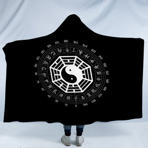 B&W Yin Yang Zodiac Sign SWLM6120 Hooded Blanket