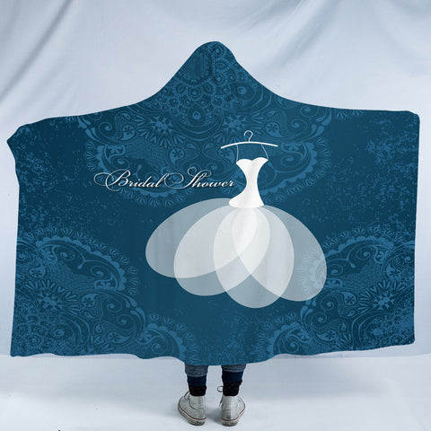 Image of Bridal Shower Wedding Dress SWLM6122 Hooded Blanket
