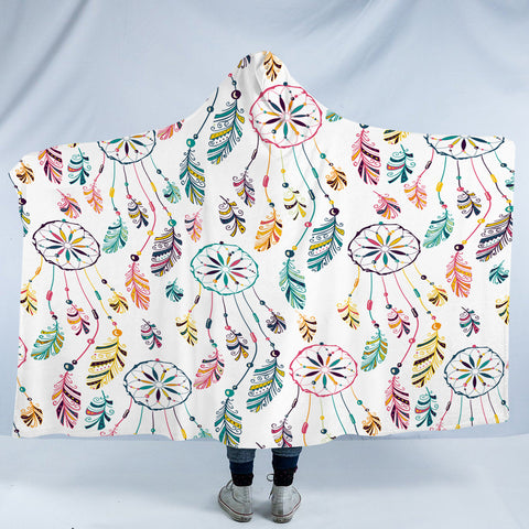 Image of Dreamcatcher Collection White Theme SWLM6131 Hooded Blanket