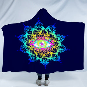Colorful Magical Eye Dark Blue Theme SWLM6132 Hooded Blanket