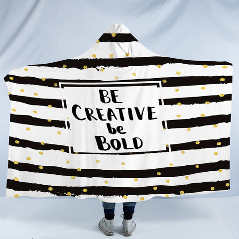 Image of B&W Be Creative Be Bold Typo Star Stripes SWLM6133 Hooded Blanket