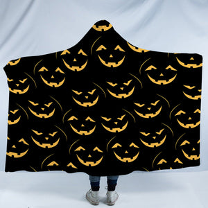 Halloween Pumpskin Black Theme SWLM6201 Hooded Blanket